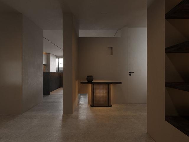 以工業(yè)風(fēng)的微水泥作為貫穿室內(nèi)的線索，卻不乏溫暖與活力