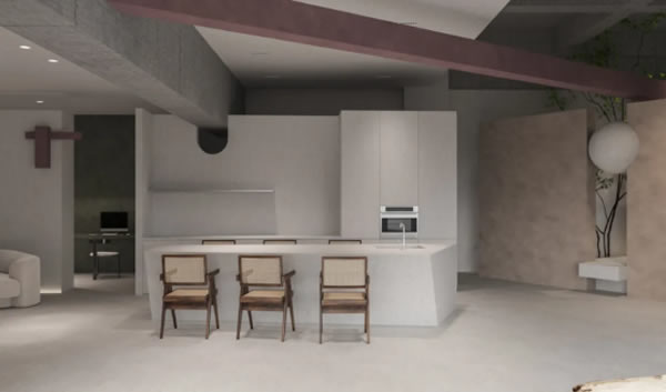 利用不規(guī)則元素 呈現(xiàn)微水泥材質(zhì)的魅力丨萬磊設計